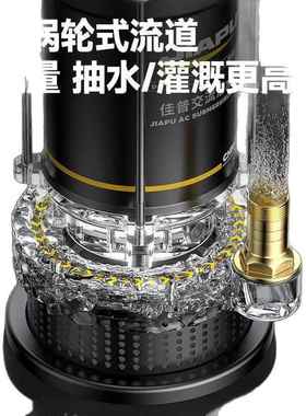 佳普不锈钢潜水泵220v家用小型清污水泵农用灌溉排污高扬程抽水泵