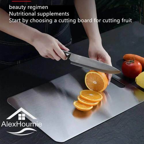 Stainless Steel Cutting Board Home Kitchen Rectangular Chopp