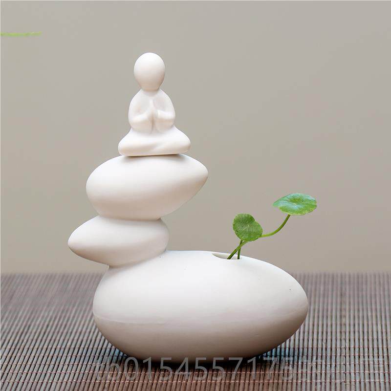 正品创意简约禅意陶瓷宠无相佛水小培生花插人物佛像小和尚茶中式