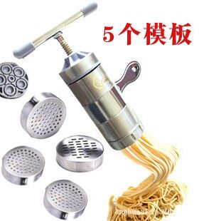 手拧家用手压面条机 不锈钢手摇压面机 手动压面器 5个模板