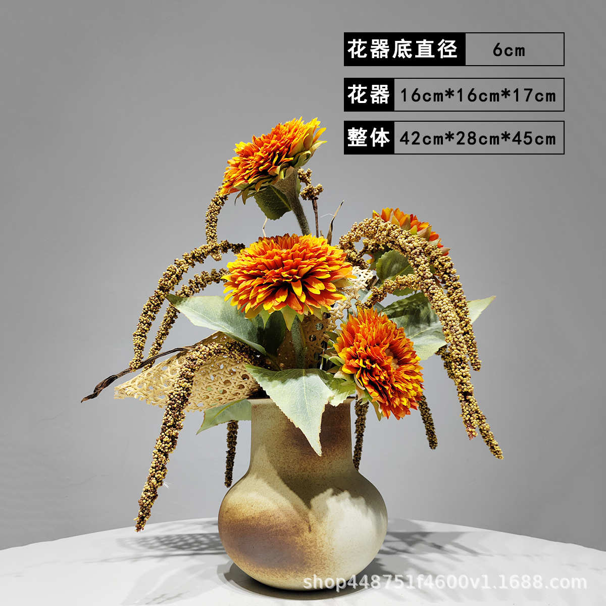 装饰摆设样板房假盆栽仿真套装高档花高品质手感花艺摆件绢花客厅