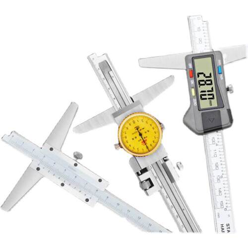 桂林桂量游标深度尺0/150/200/300/500mm带表深度尺 数显深度卡尺