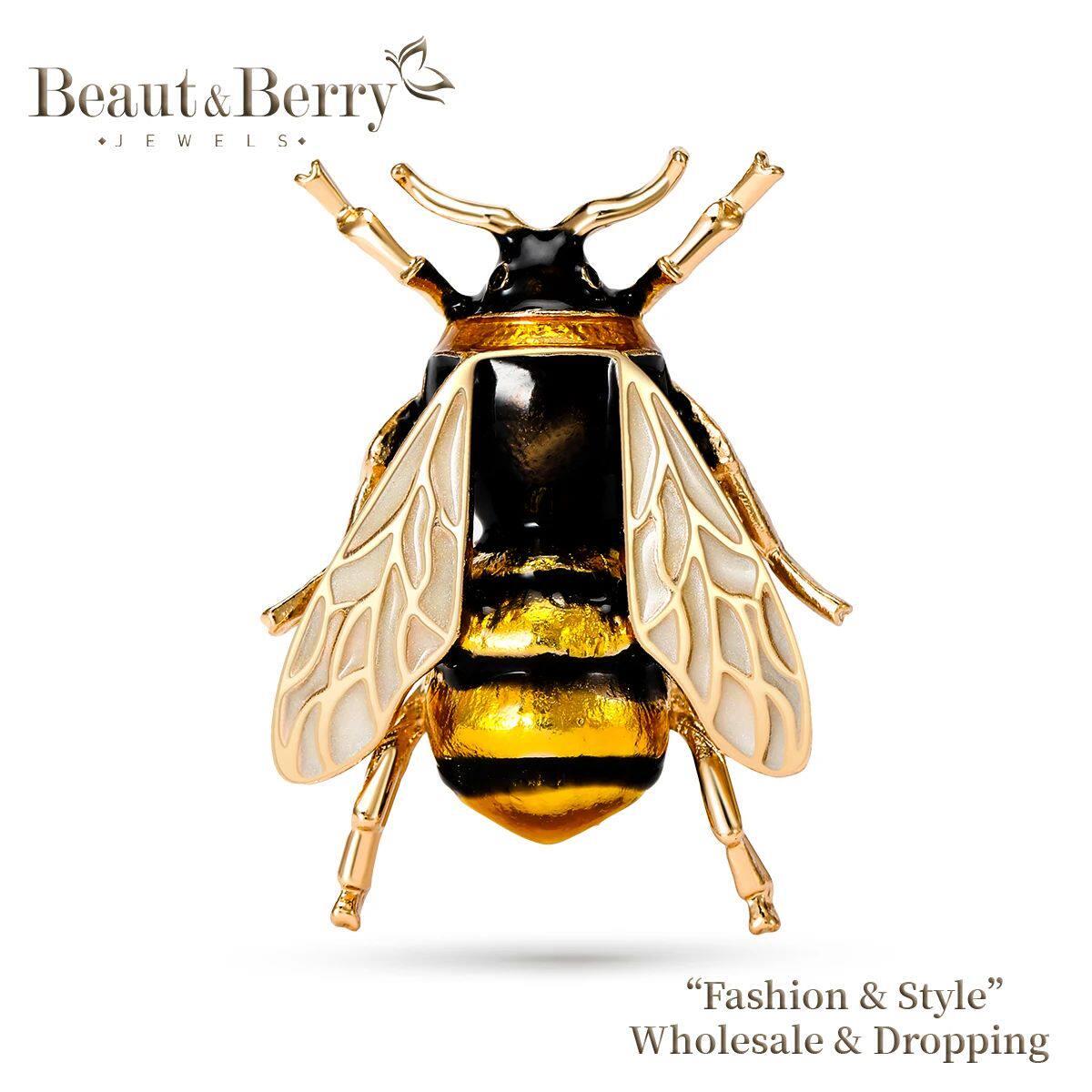 Beaut&Berry Enamel Ladybug Brooch Beetle Bee Pin Unisex Inse图片