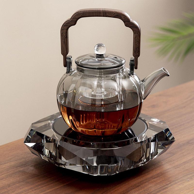 水晶黑晶炉煮茶器泡茶炉围炉煮茶壶烧水壶玻璃养生壶泡茶壶茶具配