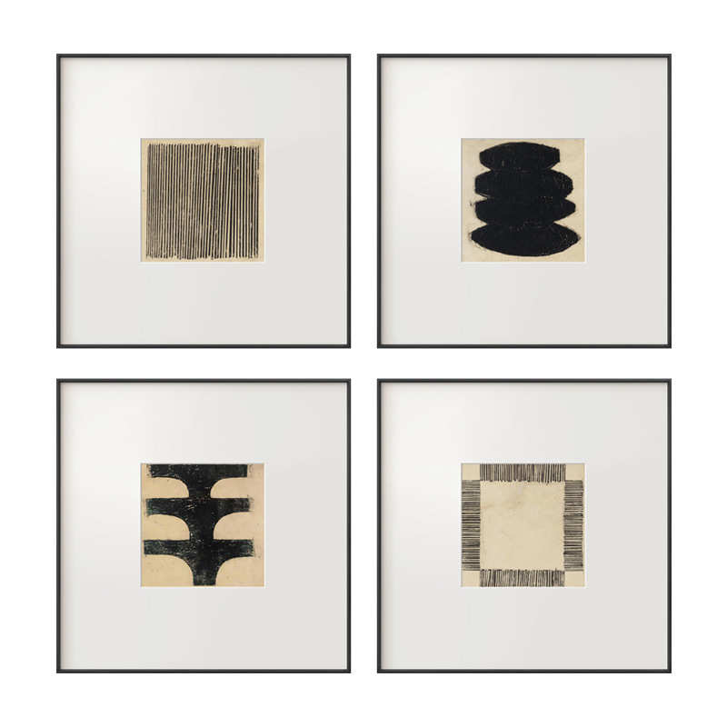 侘寂风格抽象艺术装饰画沙发背景墙小众挂画现代立体卡纸组合壁画图片