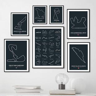 Painting Race Car Gift Racing Track Formula Wall Art
