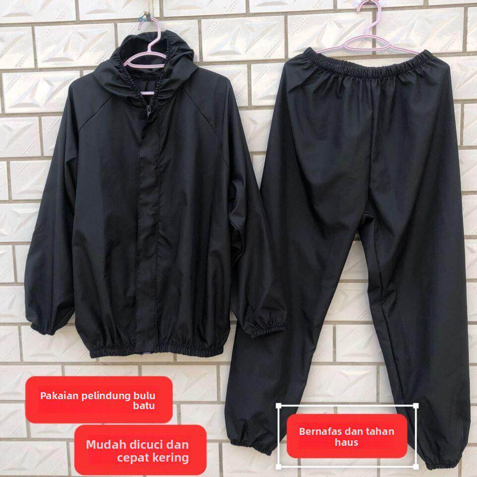 岩棉防护服养殖工作服劳保防尘服连帽分体无尘衣套装