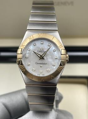 [9.8新]欧米茄星座18K黄金贝母面石英女表123.20.27.60.55.002