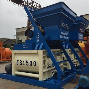 JS双卧轴1500混凝土搅拌机加重1.5混凝土提斗搅拌站一方半搅拌机