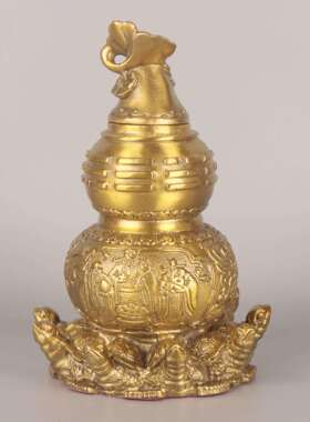 杨铜记 铜葫芦家居办公室铜工艺品摆件厂家 九龟葫芦天医葫芦