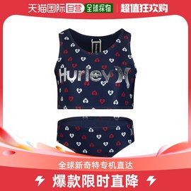 香港直邮潮奢hurley女童两件式，工字背比基尼泳衣式，套装(小童)童