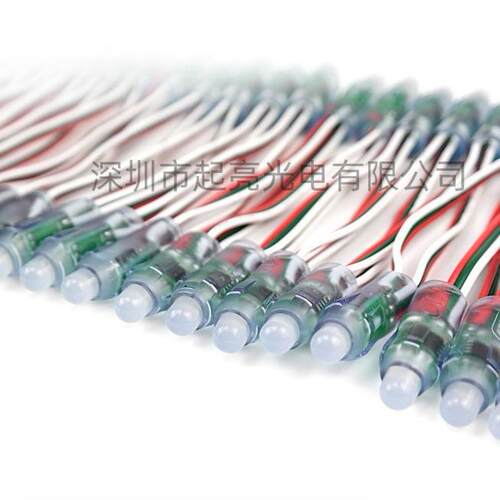 工厂销LED直三线防水2MM全彩V/112V外露灯串穿孔灯招牌灯发IHC光5