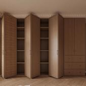 实木折叠门衣柜门衣帽间壁橱门整体橱柜门隐形门卧室柜门现代简约