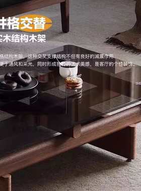 Kena可纳/井阁茶几北美白橡木实木玻璃茶桌客厅极简现代简约茶台Z