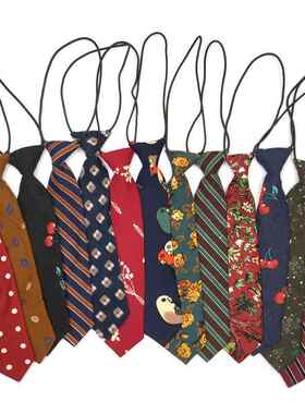 中大童领带男童痞帅风碎花覆古港风短款领带时尚潮流西装衬衫配饰