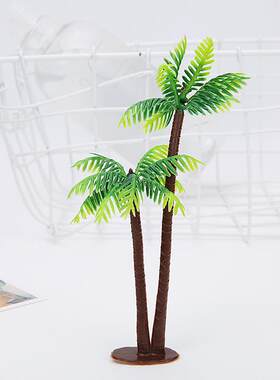 新款直销茉初仿真水草植物沙盘模型13CM迷你椰树蛋糕装饰烘焙道具