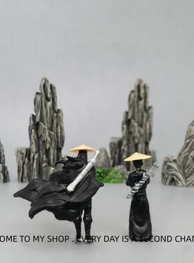 江湖故人古风侠客小摆件情怀不良人桌面电脑显示器装饰品车内摆件