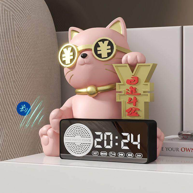 招财猫时钟招财猫电子时钟蓝牙音箱玄关入户客厅摆件乔迁装饰开业,家居饰品,招财猫,淘宝优惠券,粉丝福利购,淘宝优惠卷