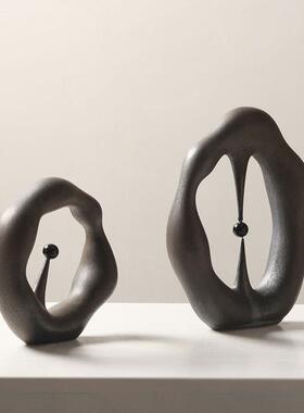 现代简约创意抽象圈几圆摆样件ACR板间酒店客厅何书架桌面装饰品