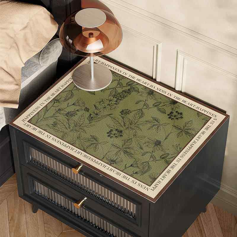 床头柜台面保护垫轻奢高级感防水防油皮革盖垫冰箱洗衣机防尘盖布