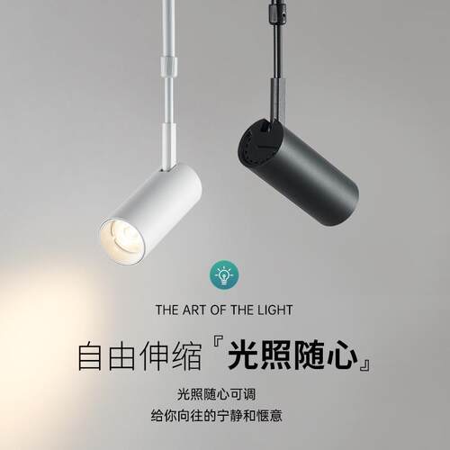 明装射灯吸顶可调角度长杆条形单头吊线店铺商用展会长臂伸缩led