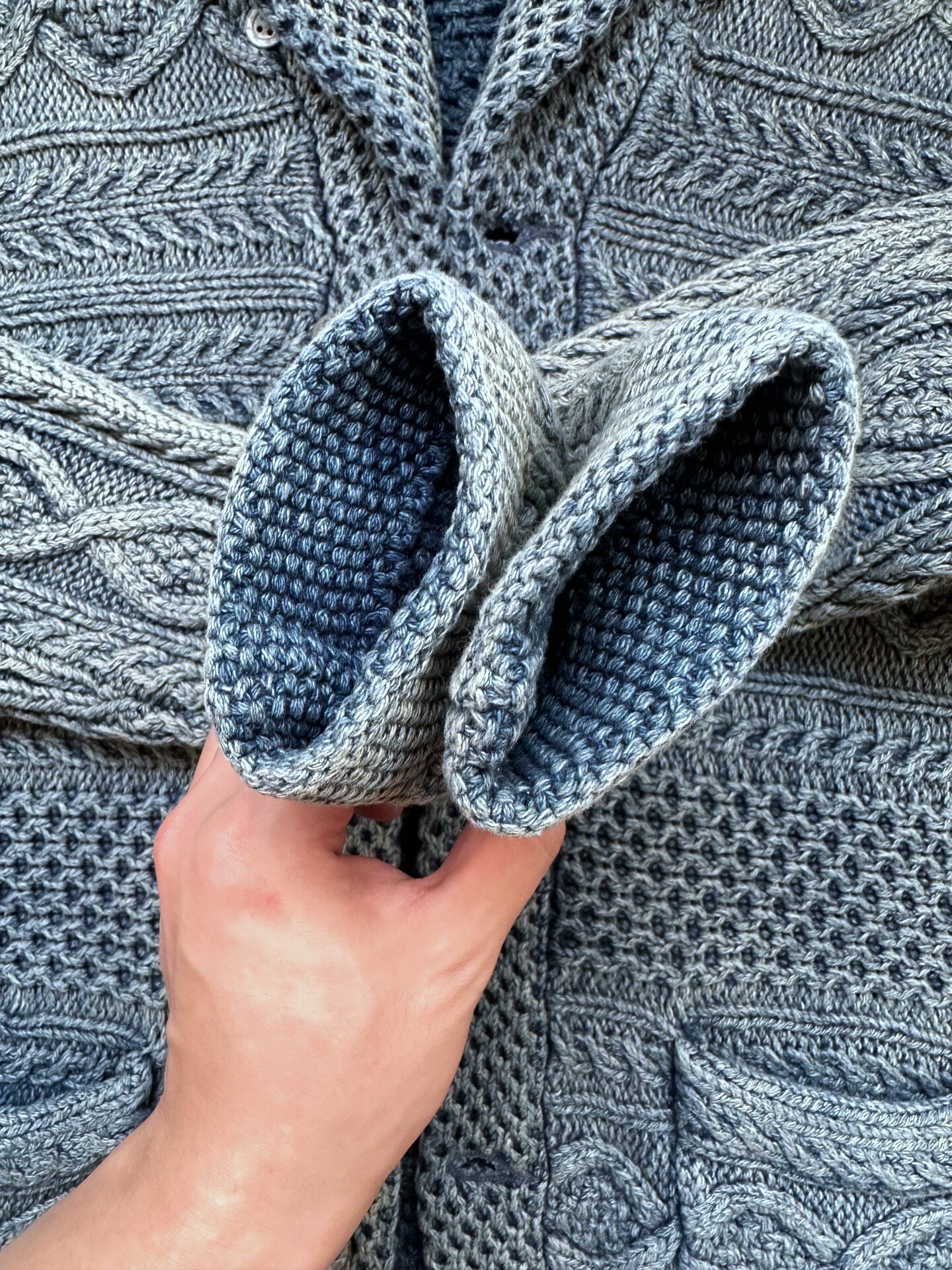 RRL Indigo Cable-Knit Sweater — label