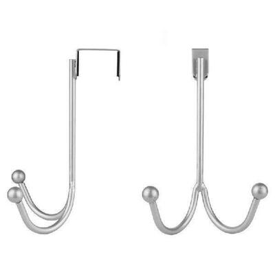 AT63-Double Hanger Hooks Punch-Free Wall Coat Hanger 2Packs