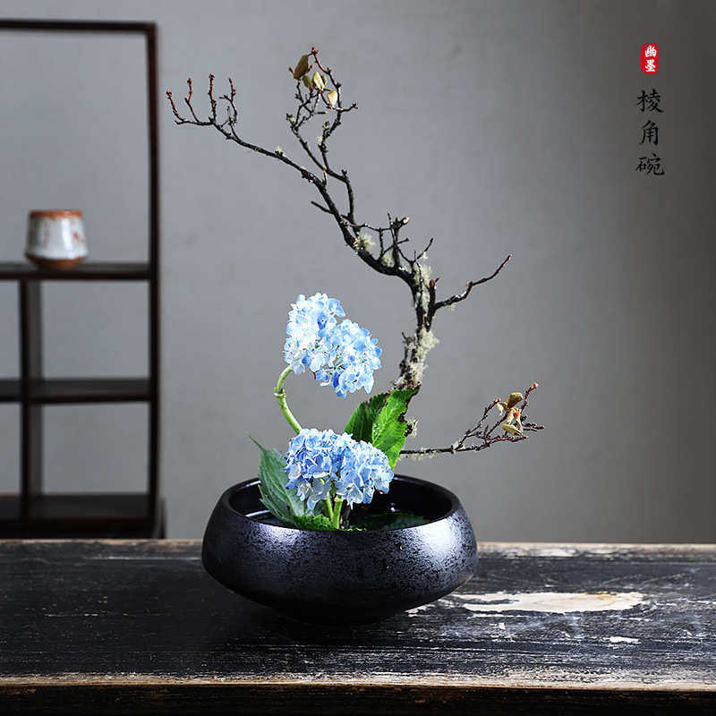 陶瓷花碗花器禅意茶席中式日式插花器皿剑山插花器小原流,鲜花速递/花卉仿真/绿植园艺,花盆,淘宝优惠券,粉丝福利购,淘宝优惠卷