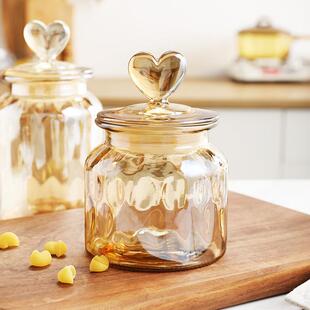 Sealed transparent honey lemon bottle, pickling jar, large g