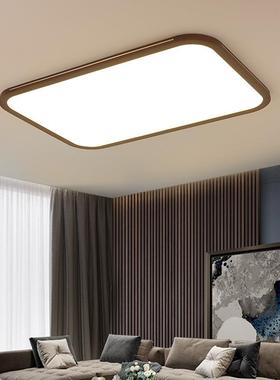 新中式风圆81806形吸灯顶薄铜大气客厅灯卧室房间灯具超中国胡桃