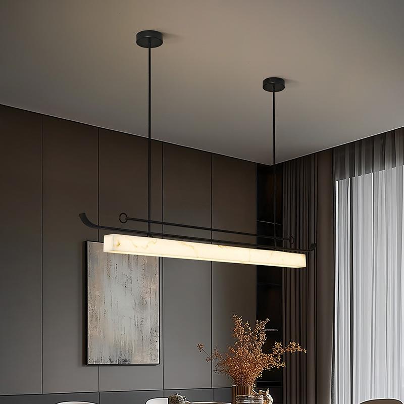 东方宋代美学仿云石餐厅吊灯新中式婵意屋檐复古风茶室办公岛台长