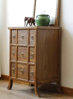 新中实木斗柜仿古实木玄饰关门厅装式收纳翘OIN头CD茶柜储物柜水