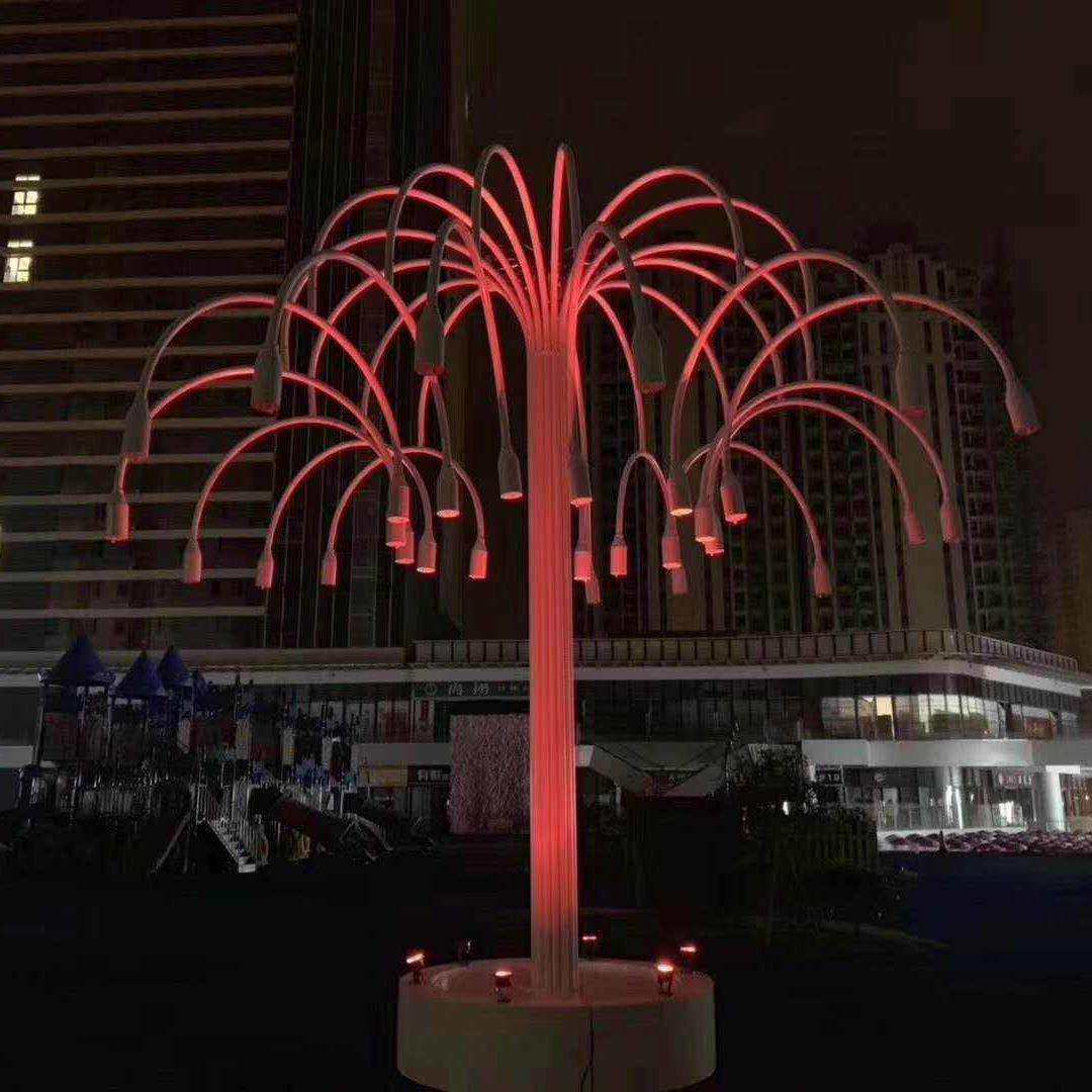 网红打卡泡泡广树-光商场场互多动吐景观灯娱乐功能石雕夜光影