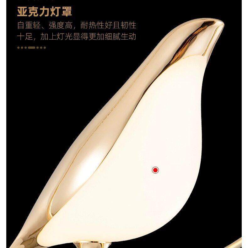三头餐厅吊灯后现轻奢喜鹊卧室床头灯北欧创意饭厅吧台餐桌灯具