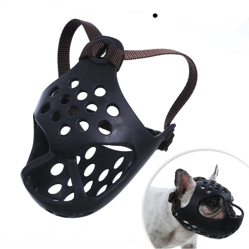 thumbnail for 2025 Cross-border Bulldog muzzle cover soft rubber short-muzzle Yingdou Fa Doupugo Dog anti-chewing anti-chewing muzzle cover breathable