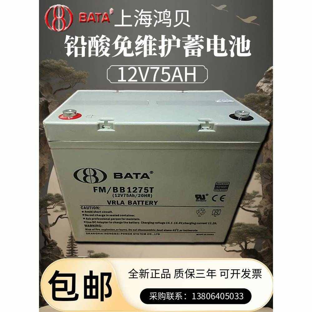 BATA上海鸿贝免维护蓄电池FM/BB12100T12V12/38/65/100/150/200AH