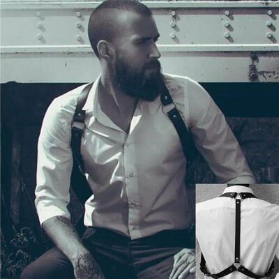 Male Lingerie Leather Back Harness Men Fetish Clothing Sexu