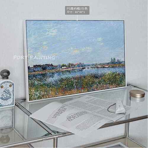 port painting阿尔弗雷德 西斯莱作品装饰画早晨治愈系油画房间画