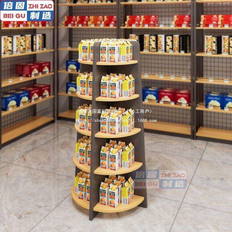 超市饮料架促销展示台中岛货架便利店饮料架母婴店货架木质展示架