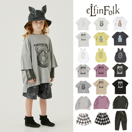 8ZLittle 日本elfinfolk SS24复古印花短袖背心短裤亲子款