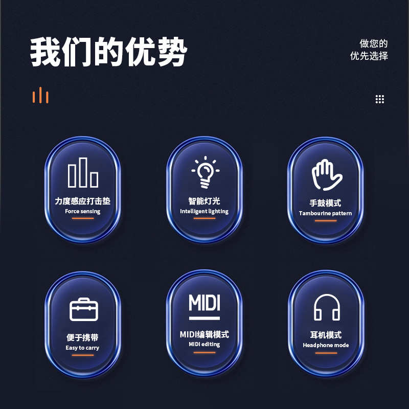 科汇兴ED02力度电子鼓架子鼓新品便携儿童成人打击垫乐器