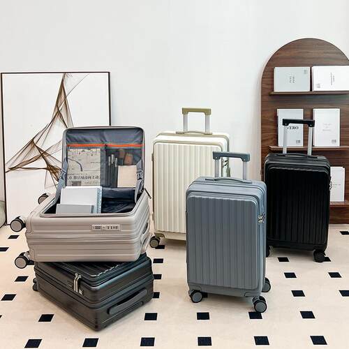 侧开盖行李箱20寸可登机多功能加厚耐用24寸大容量扩展28寸拉杆箱