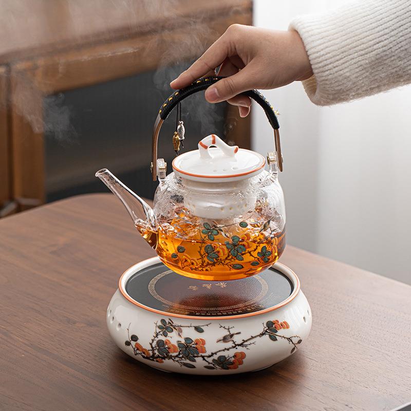 围炉煮茶电陶炉茶炉光波磁炉室内家用茶壶玻璃煮茶器煮茶炉套装