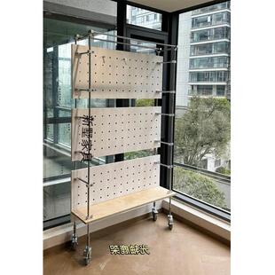 饰挂板展示架家用落地海洋板玄关架置物架 玄关可移动洞洞板金属装