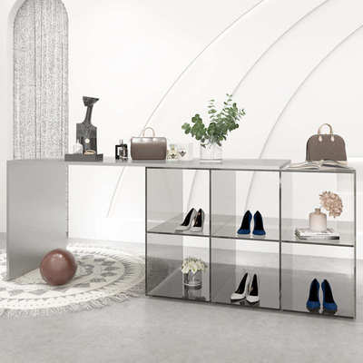 透明亚克力陈列架 家用鞋包防尘收纳架 服装店商品中岛展示台厂家