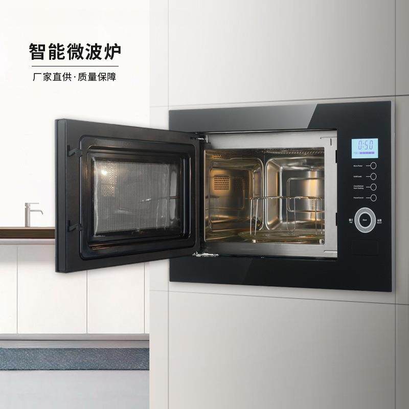 黑色智能微波炉家用自动嵌入式触摸不锈钢大平板立体微波炉