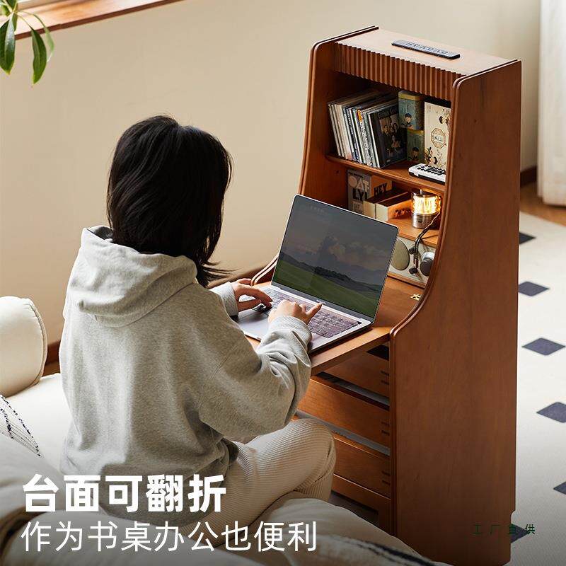 复古风可移动边柜客厅2025新款沙发边柜多功能储物柜收纳柜置物柜