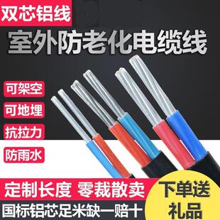 国标2芯3芯电缆线 线铝芯家用户外电线 线4 6 10 16 25平方双芯铝