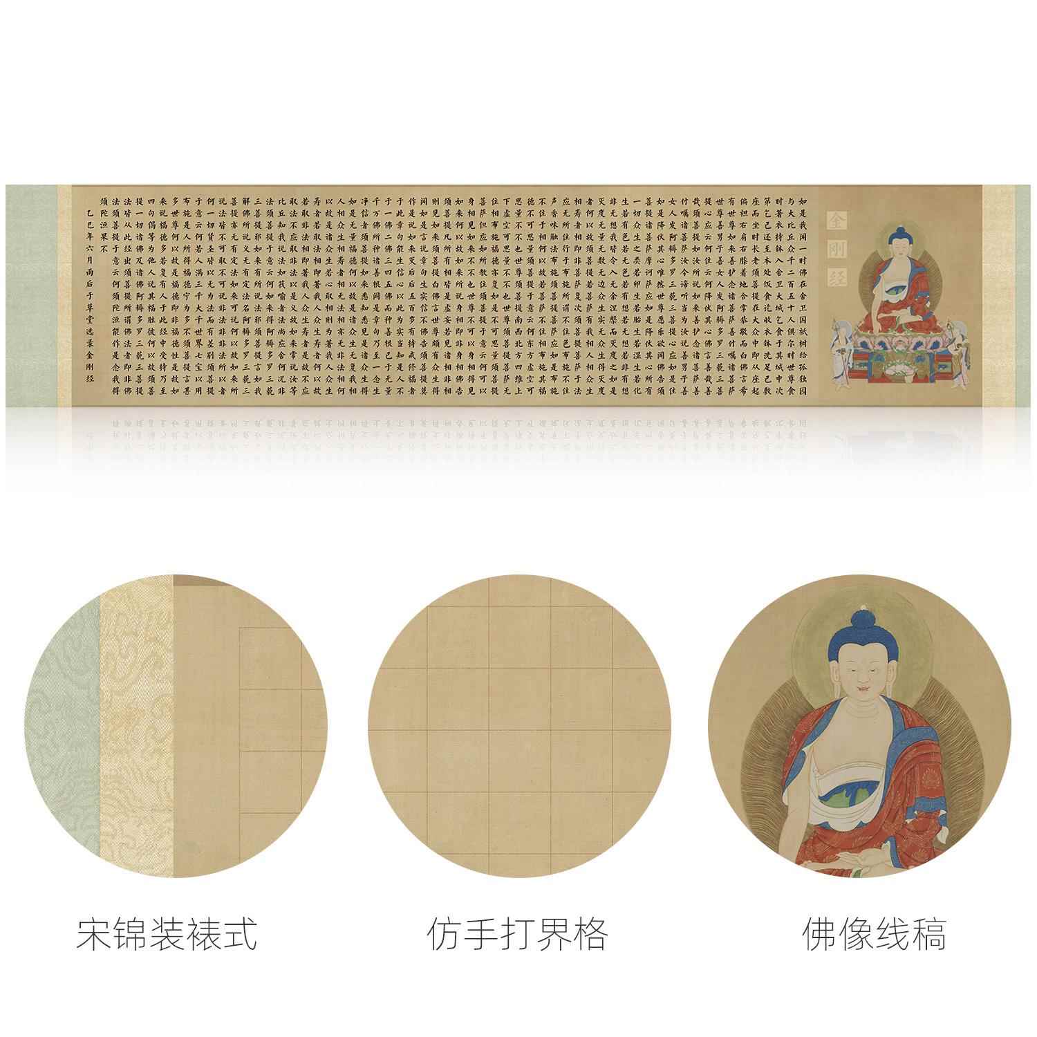 正品时晴堂金刚书法经品纸卷空白格宣仿作装裱小楷格子加手厚微纸