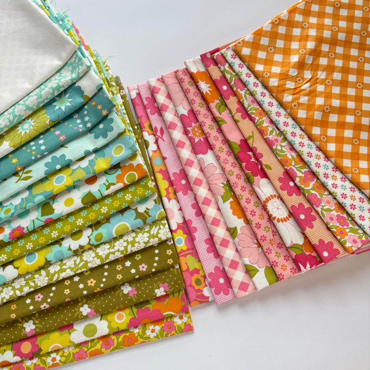 2504春花烂漫moda进口手工拼布组diy纯棉面布料壁饰口金包娃衣服